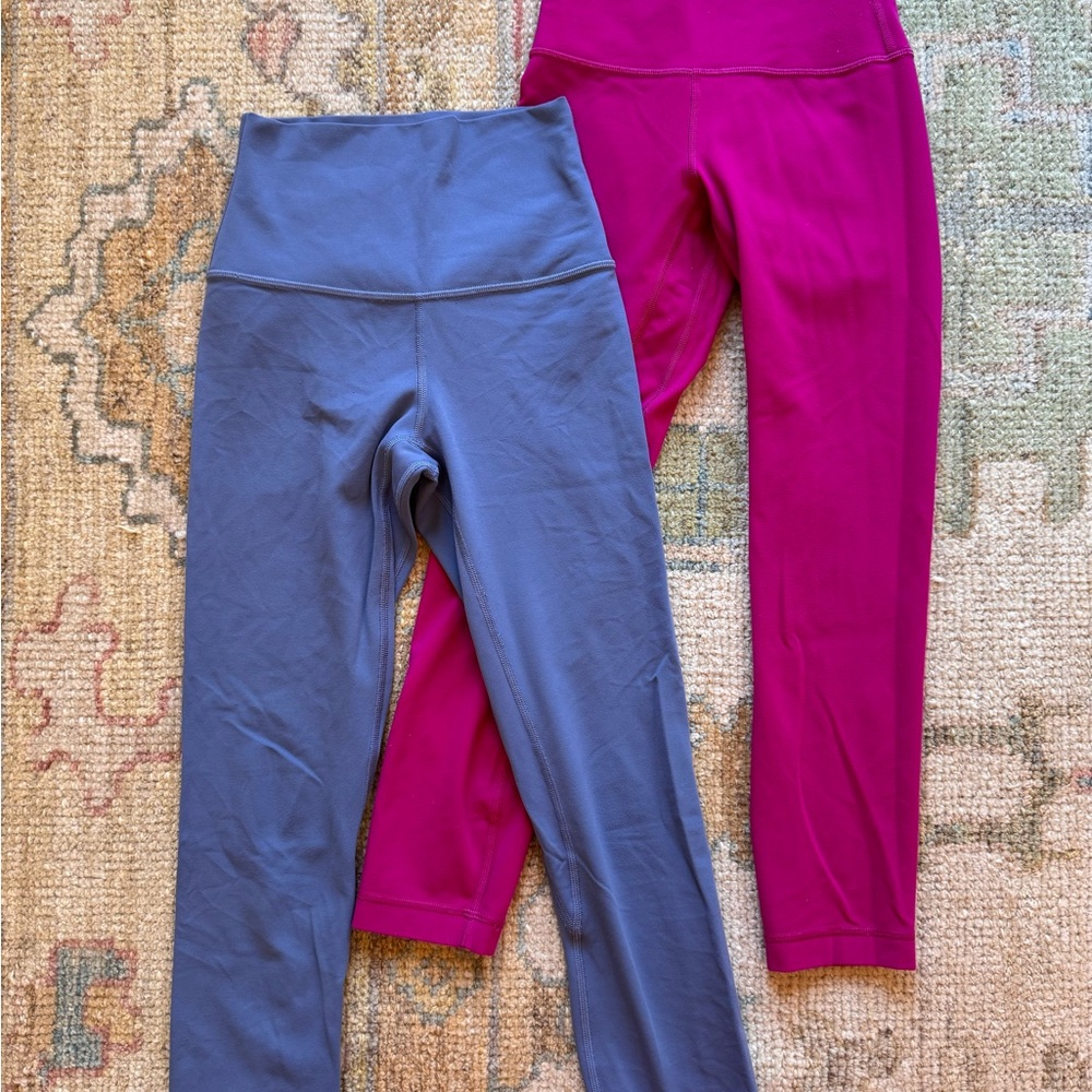 Lululemon Blue and Pink Leggings set